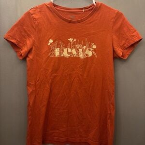 Levi's Orange Tee with Floral Graphic